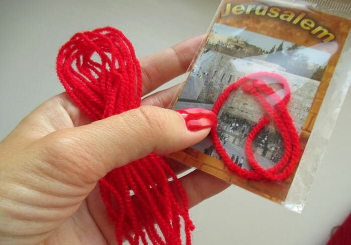 red thread from Israel as an amulet for happiness