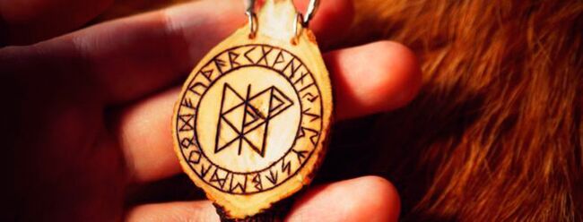 runes on an amulet for good luck